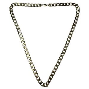fashion costume jewelry necklace Cuban Link Chain Gold Plated Long 18.5in Long